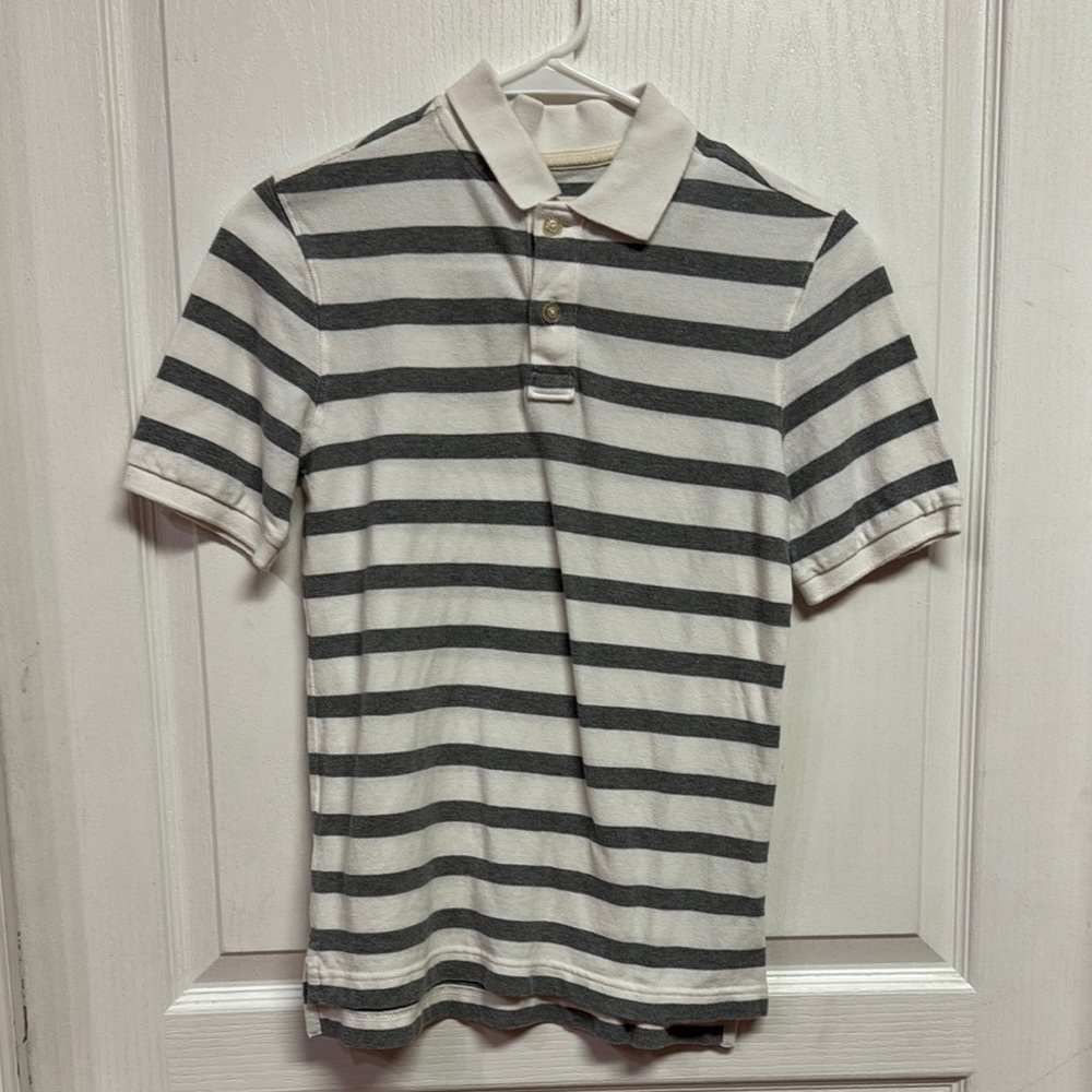 Urban Pipeline Gray and White Striped Polo Shirt